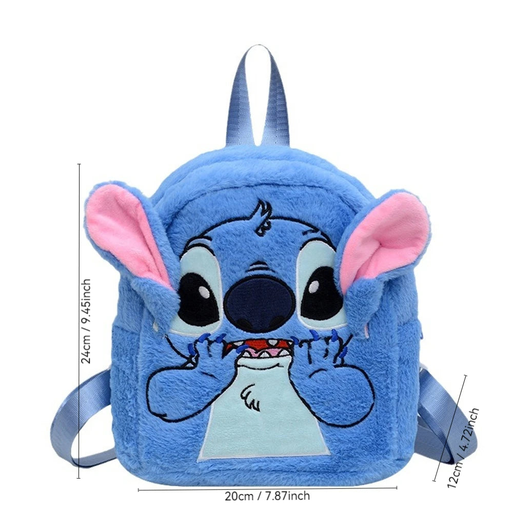 Mochila Infantil CTN Stitch Azul Estilo Japonês com Grande Capacidade